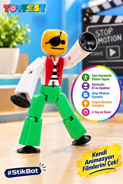 TOYFEST لعبة روبوت متحركة من ستيك بوت بيردومان ستوب موشن أكشن فيجر مع مصاصة ز...