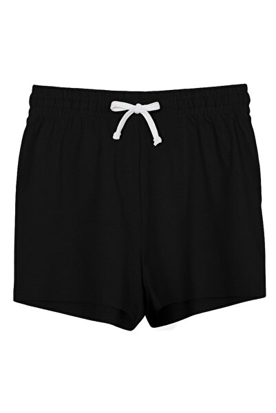 OEM Pantaloni scurți negri din bumbac pentru femei, cu șnur - Îmbrăcăminte ca...