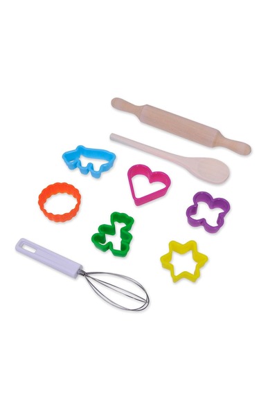 OEM Set de copt pentru copii cu ustensile din lemn și forme de prăjituri (9 p...