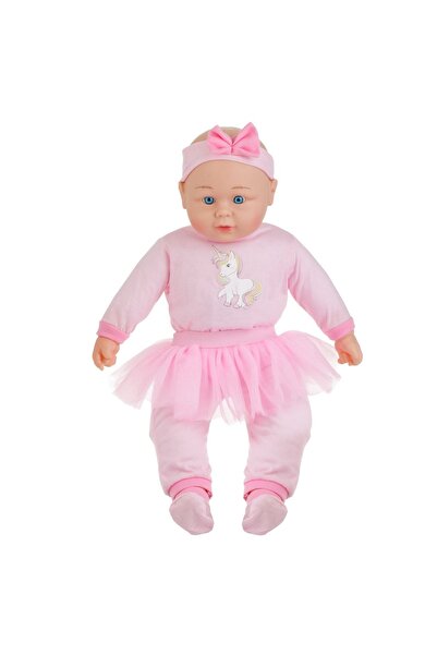 OEM Păpușă bebeluș sonoră roz de 50cm, cu corp de unicorn și fustă tutu, pent...