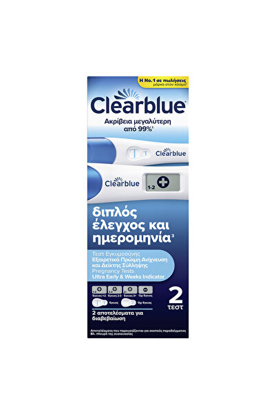 clear blue Clearblue Διπλό Τεστ Εγκυμοσύνης Πρώιμη Ανίχνευση & Ημερομηνία (2 ...