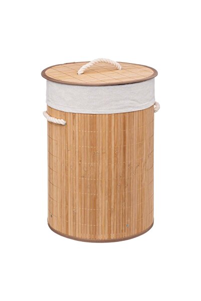 FİVE Coș de rufe rotund, 48L - Bambus