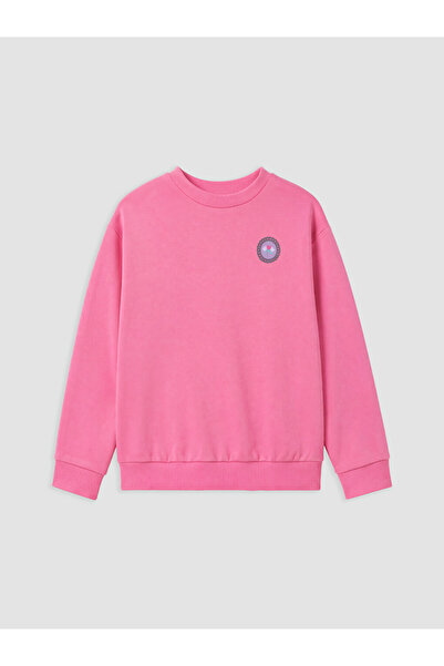 LC Waikiki Rmz Gi̇yi̇m Farkiyla Zero Roba Collar Embroidered Girls' Sweatshirt