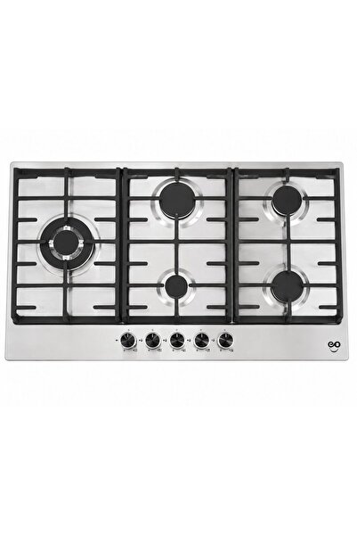 EO 90cm Built-In Gas Hob, 5 Burners, Stainless Steel, Cast Iron Pan Supports,...