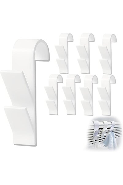STARSTAR 8-piece radiator hook set, white towel hooks, bathroom towel hooks, ...