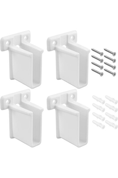 STARSTAR 4 Pieces White Plastic Wire Shelf End Brackets – Wall-Mounted for Wa...