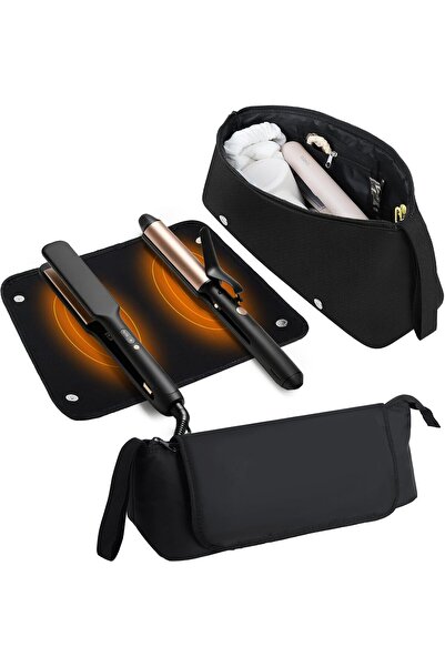 STARSTAR Hair Styling Tool Travel Bag Removable Heat-Insulating Pad 2-in-1 Po...