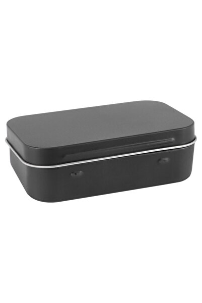 STARSTAR A black metal box, measuring 95 x 60 x 21 mm, containing a matte can...