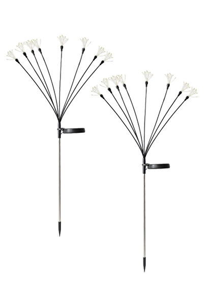 STARSTAR 2-Piece Solar Garden Lights LED Lights 8 Lighting Modes Waterproof S...