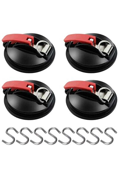 STARSTAR 4-piece suction cup anchor set with tether hook and 8 S-hooks, for u...