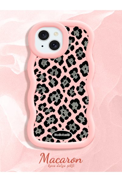 CHICASELUX iPhone 15 Plus Compatible Wavy Frame Leopard Print High Quality Si...