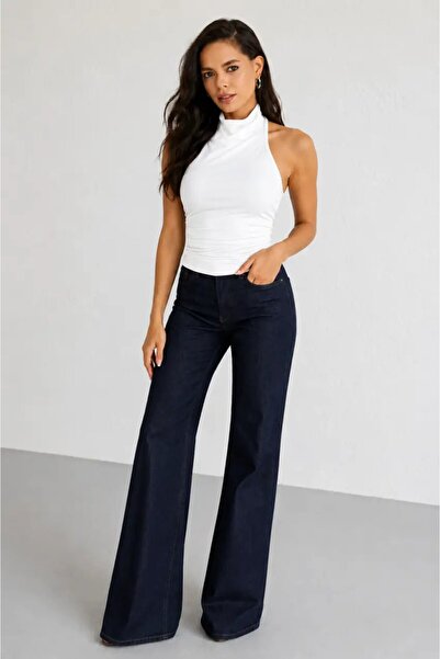 Cool & Sexy Sandy Fabric Halter Neck Blouse