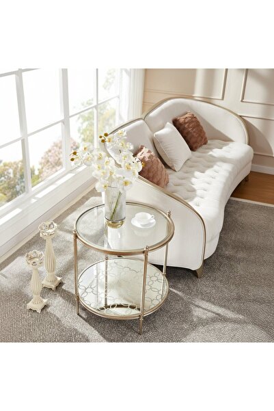 Roots Furniture طاولة جانبية مستديرة من سيلفر فيستا