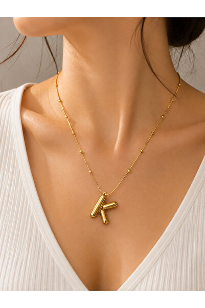 Bymiel Balloon Letter K Necklace – 316L Stainless Steel Letter Necklace with ...