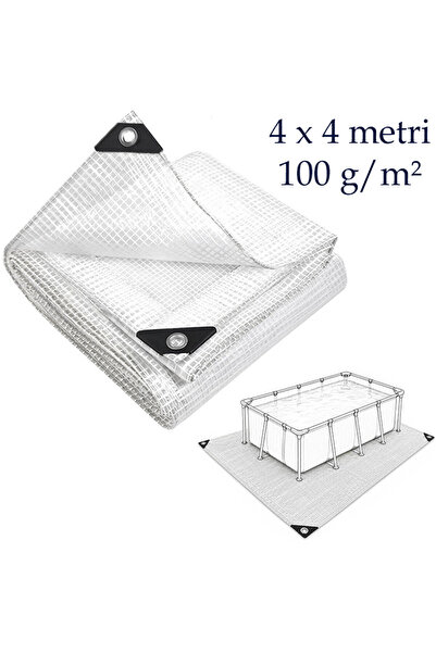 OEM Prelată transparentă pentru piscină supraterană 4x4 m, ranforsată, 100 g/m²