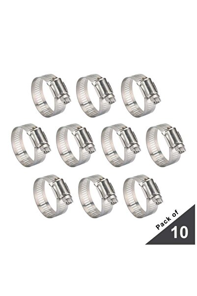 Duravel Stainless Steel Hose Clamps, Adjustable Worm Drive (Pack-Of 10, 9-12mm)
