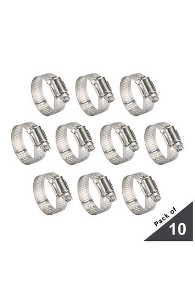 Duravel Stainless Steel Hose Clamps, Adjustable Worm Drive, (Pack-Of 10, 55-7...