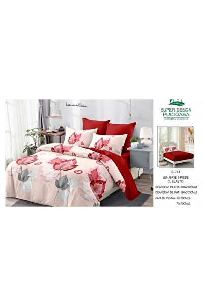 Pucioasa Set de lenjerie de pat gros Finet, 6 piese, cu cearșaf cu elastic BBA62