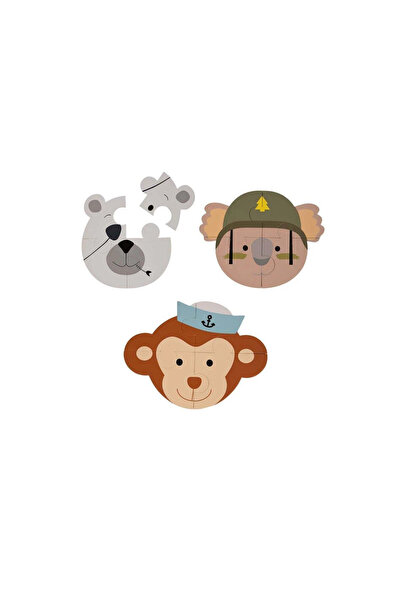 Bo Jungle B-Puzzle Animale maimuță urs koala 3 piese
