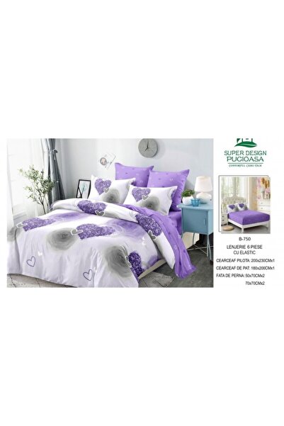 Pucioasa Set de lenjerie de pat gros Finet, 6 piese, cu cearșaf cu elastic BBA61