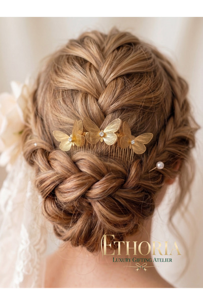 Ethoria & Walloo Butterfly Comb Hairpin Bridal Hairpin Bride Engagement Promi...