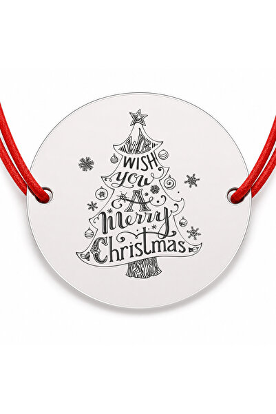 Simoshop Brățară argint 925 cu bănuț brad tipografic cu mesaj We wish you a M...