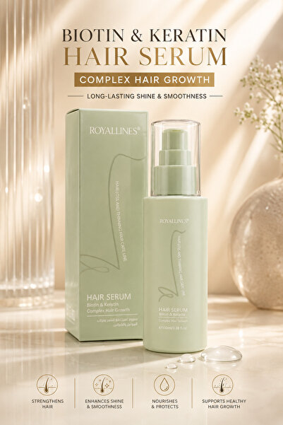 ROYALLINES Biotin & Keratin Complex Hair Growth Serum 100ml – Strengthening A...