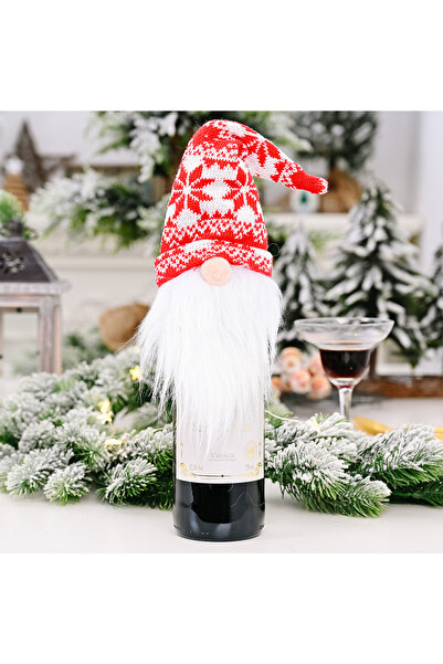 GGEROU Christmas Gnome Wine Bottle Cover Knitted Faceless Santa Bottle Topper...