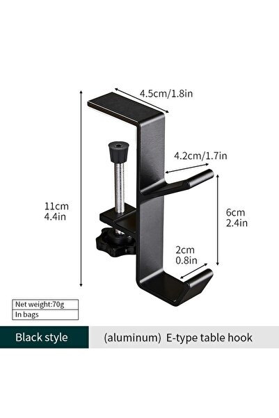 Choice10 1Pcs B Black Multi-functional Table Hook Punch-free Hanging Bag Hook...