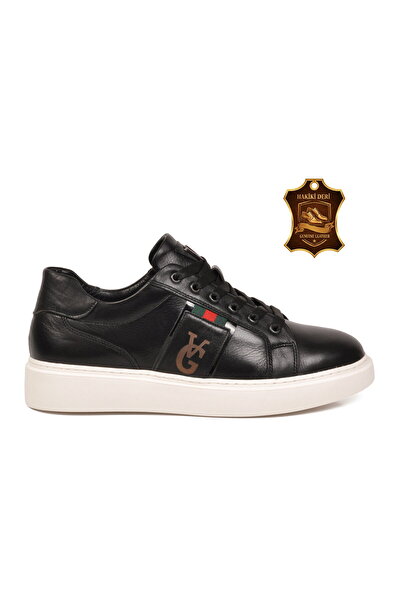 Voyager Erkek Siyah Hakiki Deri Bağcıklı Rahat Smart Casual Ayakkabı Sneaker ...
