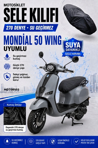 Motobros غطاء مقعد الدراجة النارية MONDİAL 50 WİNG متوافق مع غطاء مقعد السكوت...