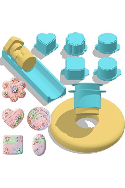 STARSTAR 5-Piece 7.87-Inch 3D Cake Lollipop Mold Set Cutters Pushers Heart Cloud