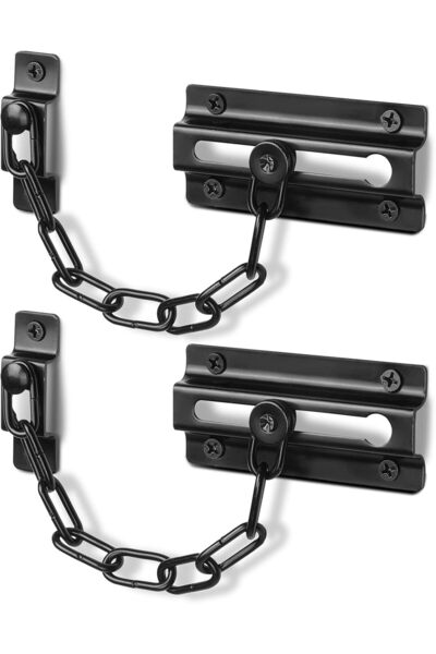 STARSTAR 2-pack black door chain locks, interior door security chain, high-qu...