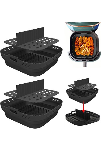 STARSTAR 2-pack silicone air fryer baking liners with dividers for 6.2L hot a...