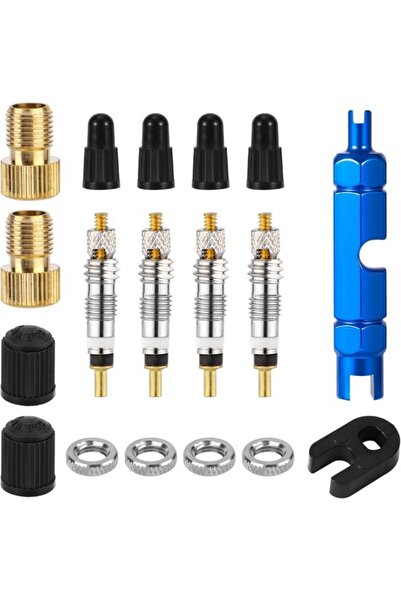 STARSTAR Bicycle tire valve repair kit - French valve - valve core, valve cap...