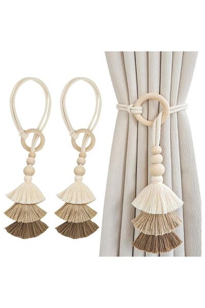 STARSTAR Two-piece Bohemian style curtain tieback set - Tassel curtain tiebac...