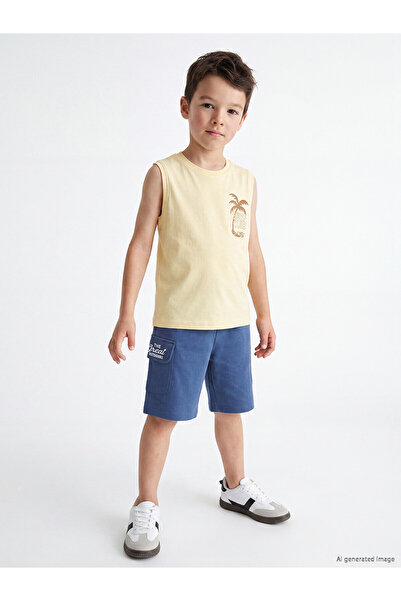LC Waikiki Two Mt Shop Quality Lcw Kids İndigo 2 Thread Printed Standard & Re...