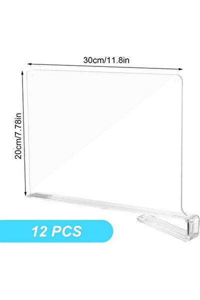 STARSTAR Transparent Acrylic Shelves - Wardrobe Storage - 12-Piece Pack