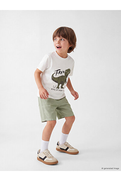 LC Waikiki Nevavm Boys' Shorts with Elastic Waist and Contrast Trim