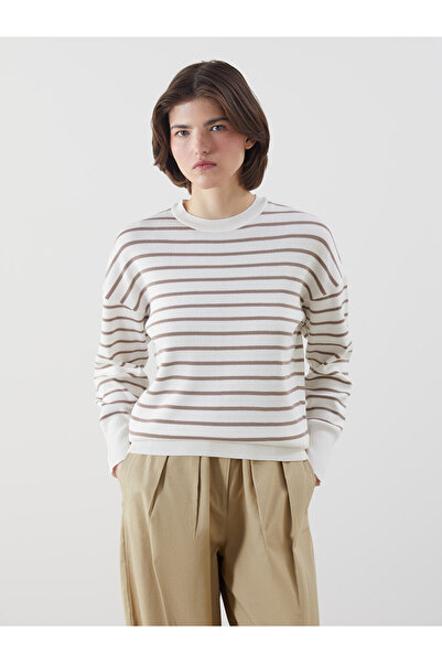LC Waikiki Crew Neck Striped Women's Knitwear Sweater