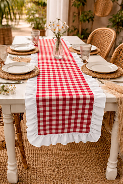 SADEN HOME 40X110 Pöti̇ Square Ruffled Runner