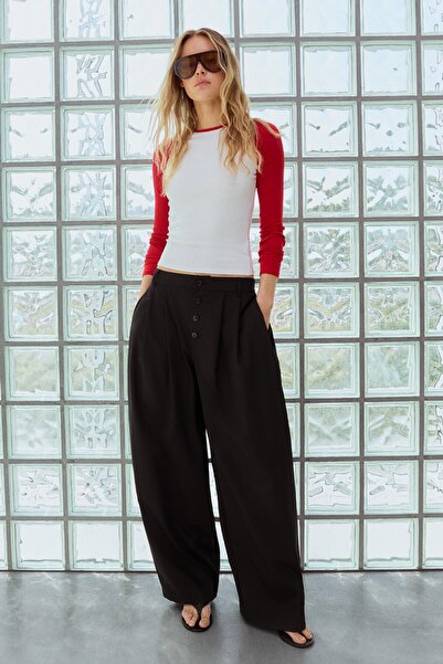 Bershka Yanları pileli pantolon