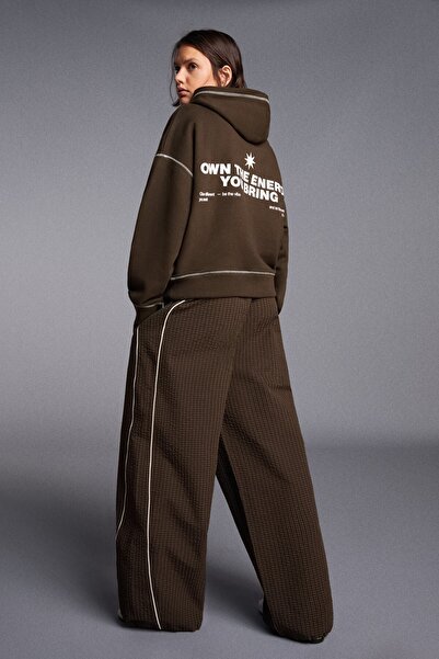 Bershka Baskılı kapüşonlu sweatshirt