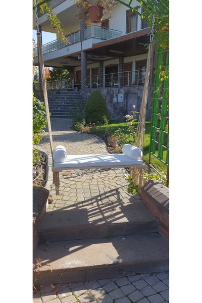 Genel Markalar Doğal Ahşap ve Keten Kumaşlı Lüks Bahçe / Ev Salıncağı
