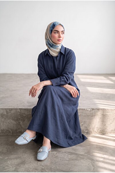 ELVA MODA Yıkamalı Tensel Kumaş İkili Elbise Takım – Kolsuz Elbise & Üst Gömlek