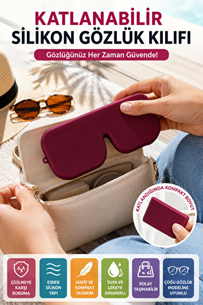 OpenCity Cherry Foldable Silicone Glasses Case Waterproof Flexible Protective...