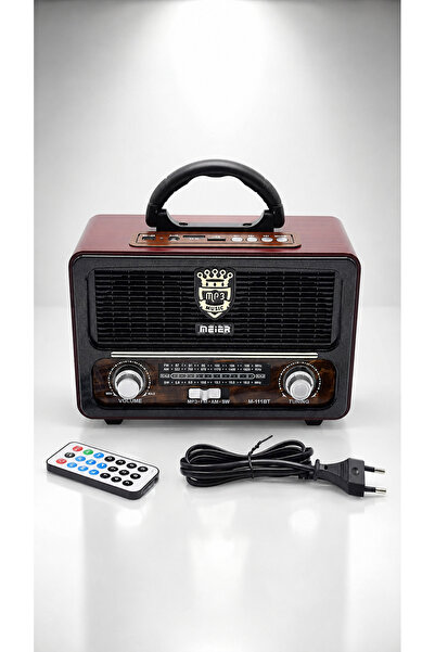 ULTRATEKNO M-111BT Nostaljik Ahşap Retro Fm Radyo Usb TF Kart Bluetooth FM/AM/SW Radyo