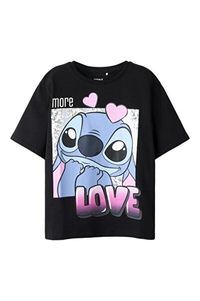 Name it Μπλούζα κοντομάνικη κορίτσι "More love" μαύρη