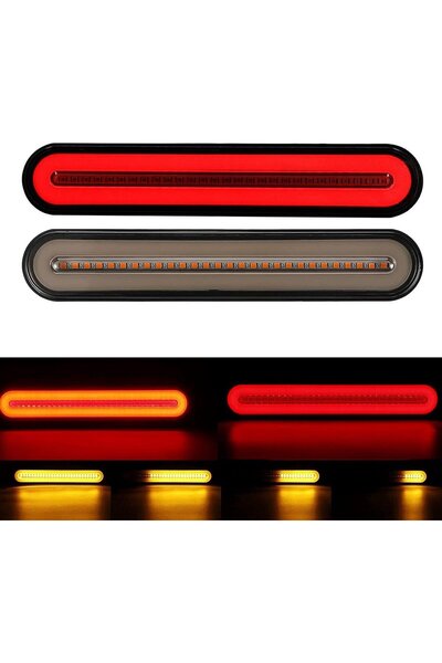 STARSTAR 2-Piece Red Yellow LED Trailer Tail Lights, Universal Sequential Bra...