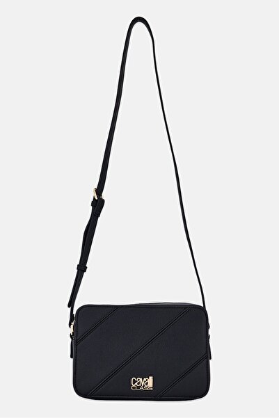Cavalli Class Women Brand Logo Cross Body Bag, Black